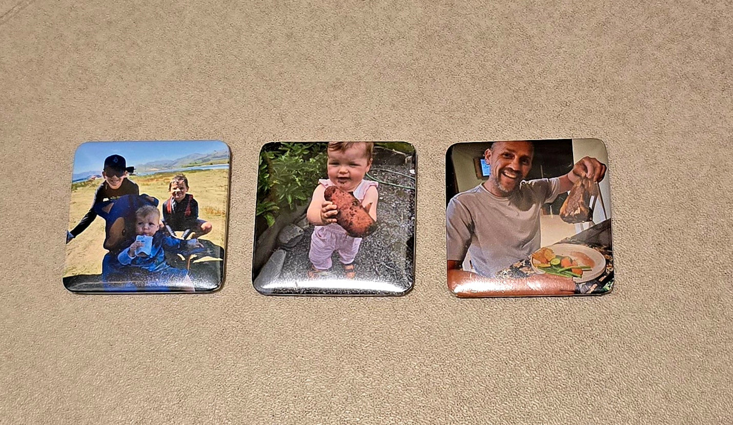 SET OF 3 ROUND CORNER CUSTOM PHOTO MAGNETS